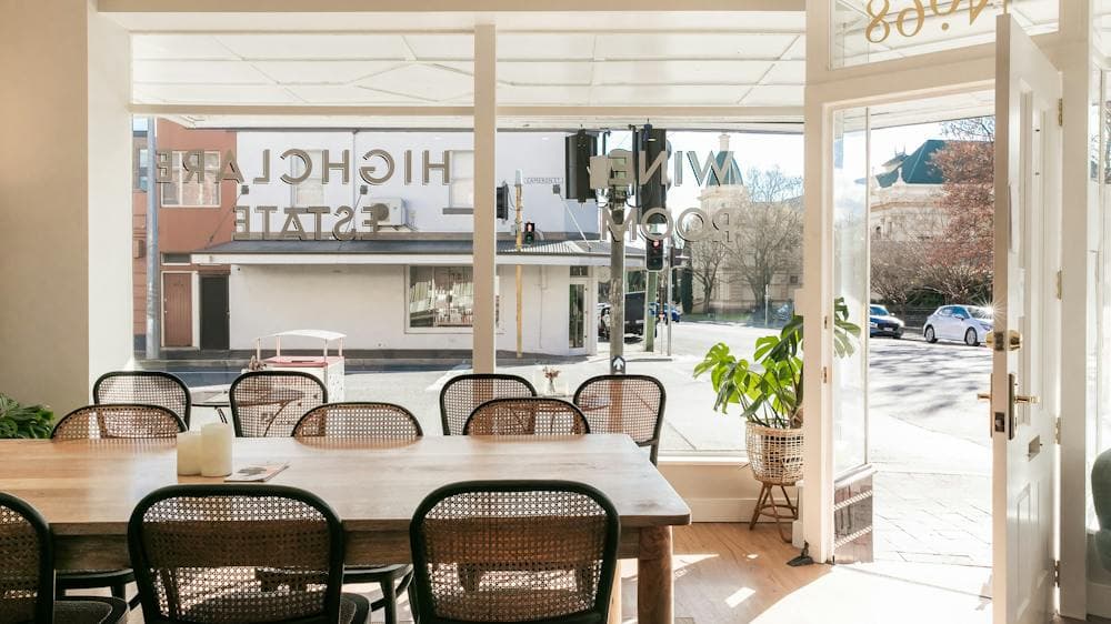 Interior of group table at Highclare Estate Wine Room perfect for date nights, friend gathering