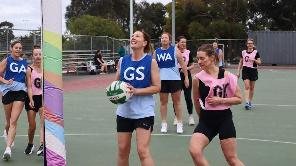 Masters playing netball