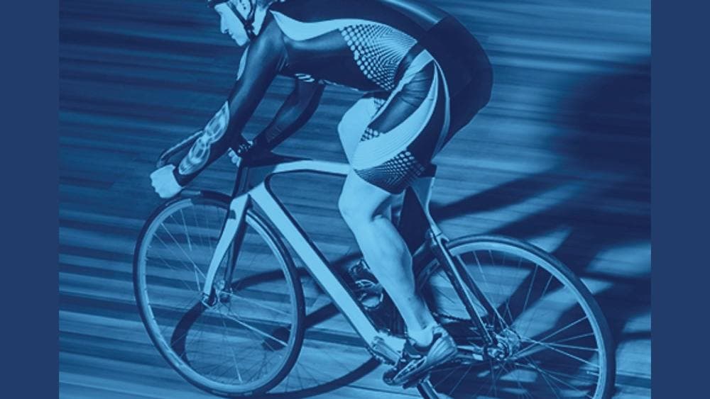 cyclist on velodrome