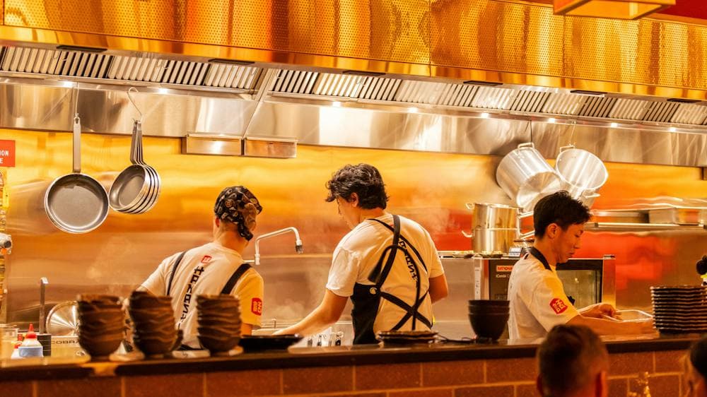 Kitchen team at work